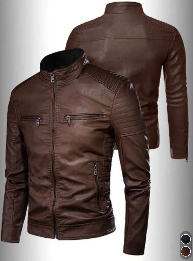 veste de moto en simili-cuir pour homme de style Café Racer / Biker
