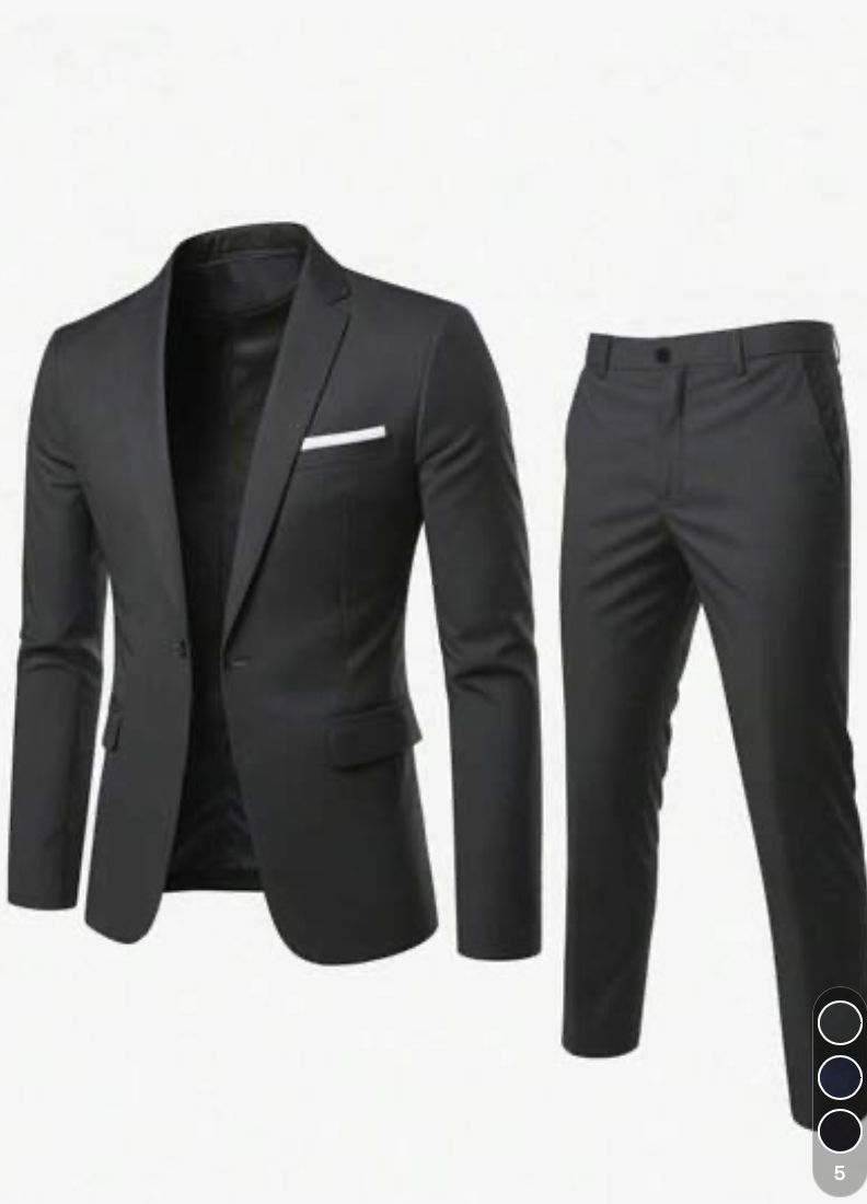 Ensemble de costume 2 pièces ajusté (Slim Fit) pour homme en noir