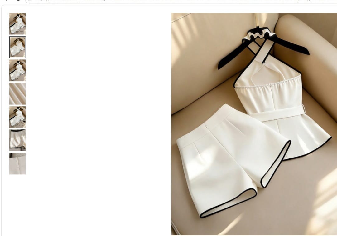 Franclia – Ensemble deux pièces noir et blanc à blocs de couleurs pour femme