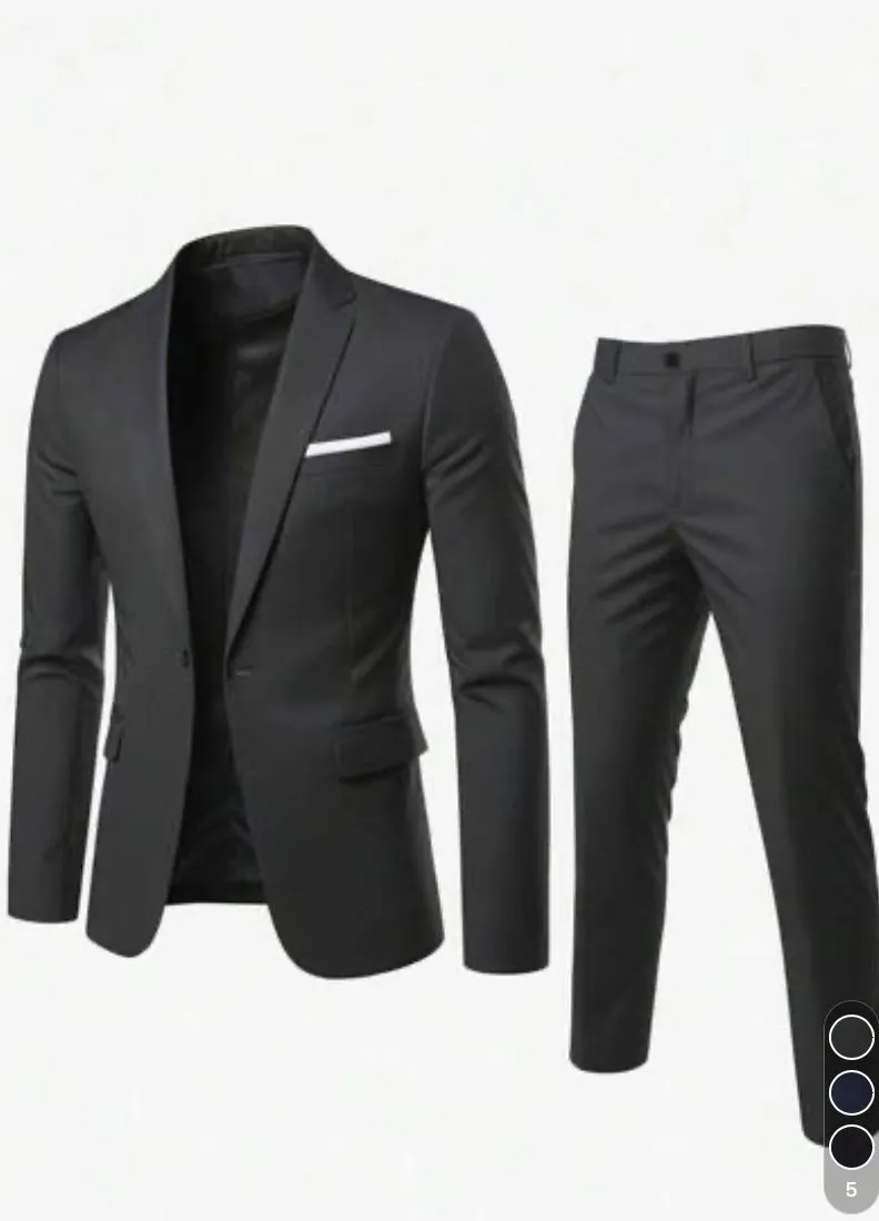 Ensemble de costume 2 pièces ajusté (Slim Fit) pour homme en noir