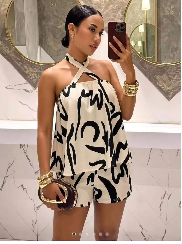 Slaydiva Beach – Ensemble d’été deux pièces avec haut dos nu et short assorti