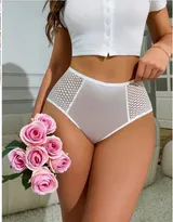 Culotte femme en dentelle semi-transparente et satin — miniature 3